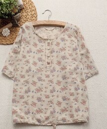 小希家 | 碎花短袖罩衣(シャツ/ブラウス)