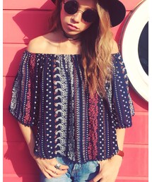 Sun Vivian | ボヘミアンオフショルTOPS(その他トップス)