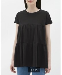 GU | ティアードオーバーサイズT［半袖］(Tシャツ/カットソー)