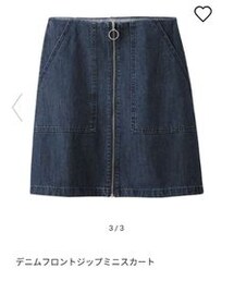 GU | GU　デニムフロントジップミニスカート　Mサイズ　¥1690(デニムスカート)