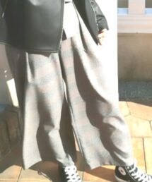 GU | GU　グレンチェックワイドパンツ(その他パンツ)