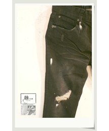 雜衣舖時尚服飾精品 | 潑漆刷破黑牛仔褲(デニムパンツ)