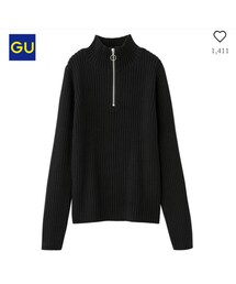 GU | ジップアップリブセーター（長袖）ＪＮ(ニット/セーター)