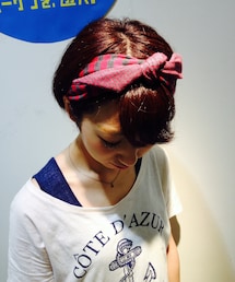 ボーダー×ストライプヘアバンド(ヘアバンド)