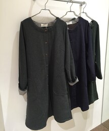 sanjuan | ノーカラーコートワンピース(その他アウター)