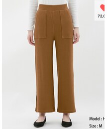 GU | リブワイドパンツ (その他パンツ)