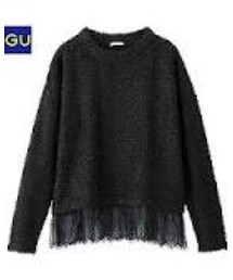 GU | レースヘムツイードプルオーバー(ニット/セーター)