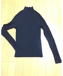 SCAPA | 黒のボトルネックなリブニット(ニット/セーター)