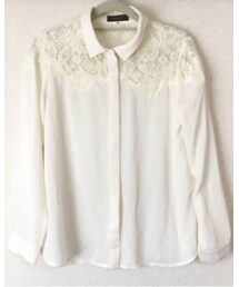 JUSGLITTY | シフォン素材で切り替えレースのシャツ(シャツ/ブラウス)