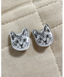 B-boy | 横浜ハンドメイドマルシェにて、購入しましたにゃんこなイヤリングです。(イヤリング)