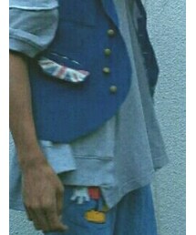 80`sミッキー刺繍プリントデニム | デニムパンツ