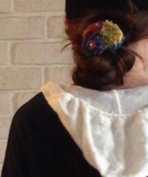 ハンドメイド 花 ヘアゴム(ヘアゴム)