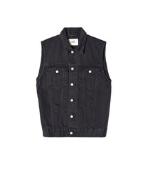 CHEAP MONDAY | STAPLE GILET Washed black patch(デニムジャケット)