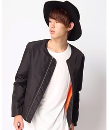 WEGO | WEGO/ライトパテッドノーカラーMA-1(ノーカラージャケット)