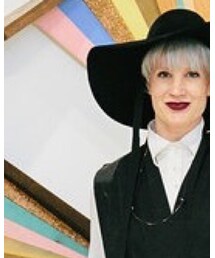 Behida Dolic | handmade hat from Behida Dolic millinery in hudson ny with black and white tassels (ハット)