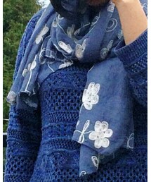 no brand | Embroidered cotton scarf (street stall purchase)(マフラー)