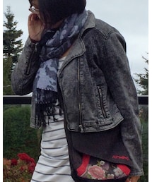 H&M | Acid wash denim moto jacket(ライダースジャケット)
