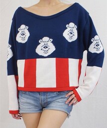 WC | WC(ダブルシー)アメリカン×くまたん柄長袖ニットカットソー(ニット/セーター)