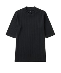 UNIQLO | リブハイネックT（五分袖）(Tシャツ/カットソー)