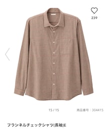 GU | フランネルチェックシャツ（長袖）E(シャツ/ブラウス)