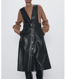 ZARA | ボタン付きミディ丈ジャンパースカート(スカート)