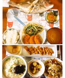 この前の鯛はこうなりました🐟(笑) | 結局1日目に鯛丸焼き2日目に鯛茶漬け！さばくのはアジだけで…🙏(笑)(その他)