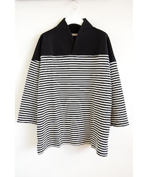 SASQUATCHfabrix. | BORDESR WA-NECK FOOTBALL TEE(Tシャツ/カットソー)