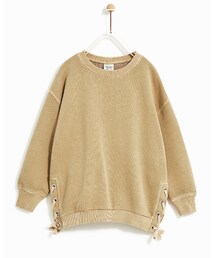 ZARA | ドローストリング入りスウェットシャツ(スウェット)
