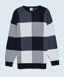 ZARA | テクスチャー生地パッチワークセーター M size(ニット/セーター)