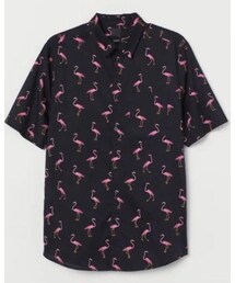 H&M | フラミンゴ　パターンコットンシャツ

Lサイズ(シャツ/ブラウス)
