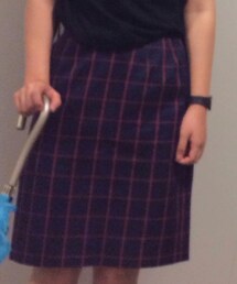 ELLE | チェックのペンシルスカート/古着(スカート)