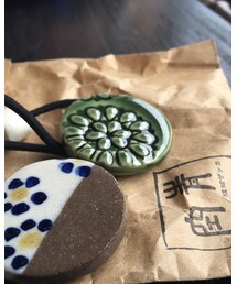 やちむん | 沖縄宮古島で買ったやちむんのゴム(ヘアゴム)