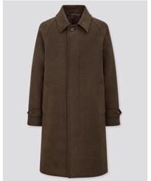 UNIQLO | シングルブレストコート DARK BROWN(ステンカラーコート)