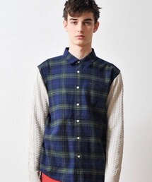 Design Tshirts Store graniph | ニットスリーブ ロングスリーブ ネルシャツ(シャツ/ブラウス)