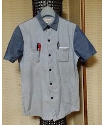 Allix Design | ヒッコリーストライプ ダメージ加工(シャツ/ブラウス)