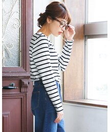 KOBE LETTUCE | ボーダー・無地ベーシックロンT長袖カットソートップス(Tシャツ/カットソー)