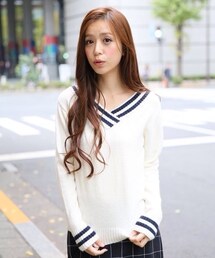 Heather | ラインＶニット
(ニット/セーター)