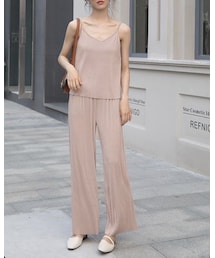 RETEL | プリーツキャミソール＆ワイドパンツ セットアップ(パンツ)