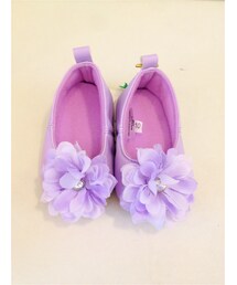 パープルフラワーシューズ(バレエシューズ)