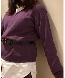 GU | (GU)ミラノリブVネックセーター(長袖) LIGHT PURPLE XL(ニット/セーター)