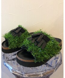 リメイクサンダル | 人工芝を靴に縫い付けるのに苦戦した(笑)課金オリジナル(サンダル)