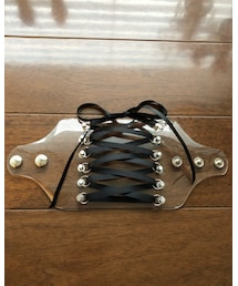 Village Vanguard | クリア素材×レースアップ♡(バングル/リストバンド)