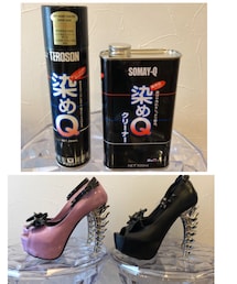 DIY・骨ヒール | ピンク2足購入し、1足黒に染めた♡(パンプス)