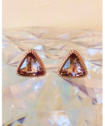 イヤリング | ピンクゴールド×パープルの石(イヤリング)