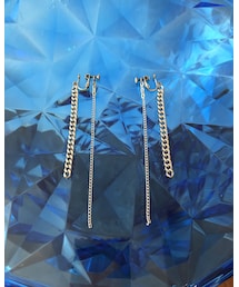 手作り・チェーンイヤリング | 耳の後ろからもチャラと見えるように作りました🤗(イヤリング)