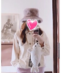 しまむら | グレーのフード付き♡(デニムジャケット)