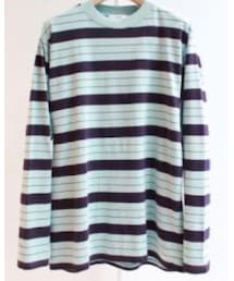 UNUSED | UNUSED ロングスリーブボーダーカットソー(Tシャツ/カットソー)