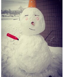 マンションの人と一緒に作った雪だるま | その他