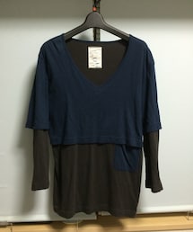 SHAREEF | 紺黒首広め(Tシャツ/カットソー)