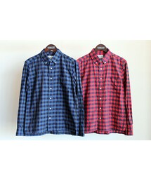 MANUAL ALPHABET | MANUAL ALPHABET (マニュアル アルファベット)　70/1 カラーネップ TOP糸 TWILL CHECK BD SHT(シャツ/ブラウス)